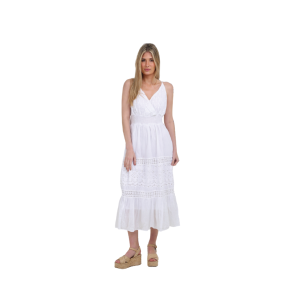 VESTIDO BRODERI BORDADO BLANCO NM-5613 ALGODON