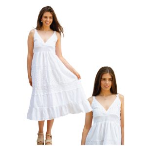 NM5616 VESTIDO BRODERI LARGOALGODON NM-5616