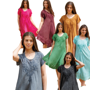 VESTIDO RAYON CREP BORDADO NM-5692