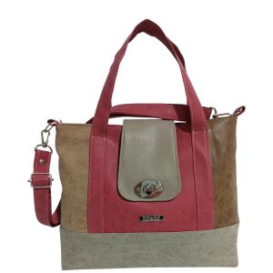 SKU 4212 CARTER PARA MUJER ESTILO TOTE BAG DE TAMAÑO CHICO CONFECCIONADA EN MATERIAL PU ECO CUERO COMBINADO DE LA MARCA KIF KIF EN LA LINEA ARIELLE
