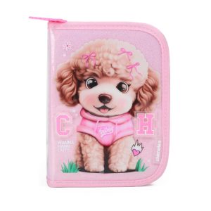 SKU BT338 - CARTUCHERA ESCOLAR INFANTIL DE LA MARCA CHIMOLA CON PERSONAJE PERRO POODLE