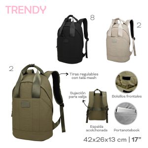 MOCHILA URBANA MUJER TRENDY PORTANOTEBOOO 17" 22771