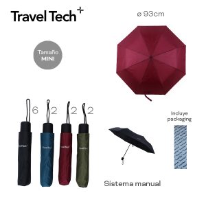 PARAGUAS CORTO APERTURA MANUAL TRAVEL TECH 28871