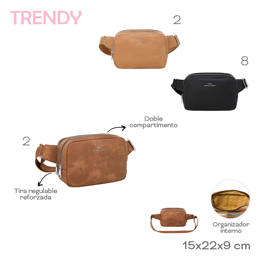 RIÑONERA PARA MUJER URBANA CONFECCIONADA EN SIMIL TRENDY 31048