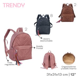 MOCHILA PARA MUJER URBANA CHICA TTRENDY DE 12" SKU 31839