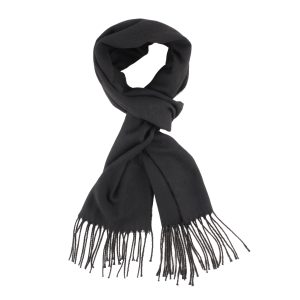 34UO8041 BUFANDA LANILLA LISA NEGRA LA CHAPELLE UNISEX