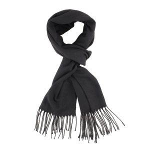 34UO8041 BUFANDA LANILLA LISA NEGRA LA CHAPELLE UNISEX