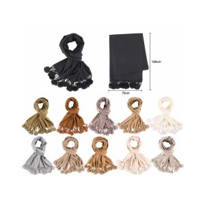 PASHMINA LISA CON POMPON PARA MUJER DE LA MARCA LA CHAPELLE 34UO8041