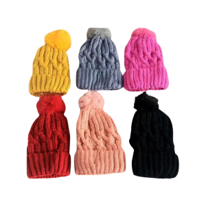 GORRO DE LANA CON POMPON PARA MUJER SU22579