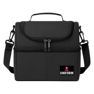 LUNCHERA TERMICA DOBLE NEGRA UNIFORM POR MAYOR 11/17005