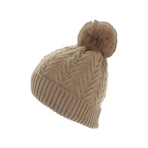 GORRO PARA MUJER CON PERLAS Y CON POMPON DE LA CHAPELLE 34UO8328 VENTA POR MAYOR DE GORROS VENTA MAYORISTA DE GORROS