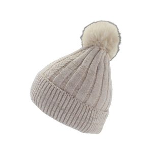 GORRO PARA MUJER LA CHAPELLE DE CHENILLE CON POMPON. VENTA MAYORISTA DE GORROS. VENTA POR MAYOR DE GORROS