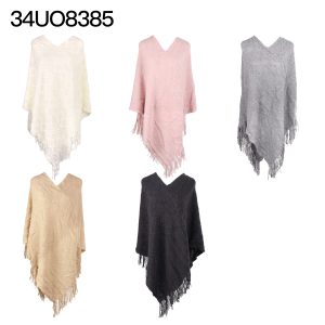 PONCHO PARA MUJER TEJIDO ZIG ZAG CON FLEOCS 34UO8385
