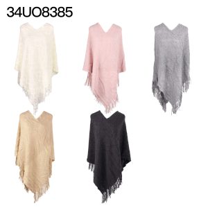 PONCHO PARA MUJER TEJIDO ZIG ZAG CON FLEOCS 34UO8385