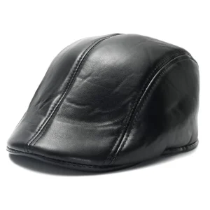 VENTA POR MAYOR DE BOINA PARA HOMBRE EN SIMIL CUERO NEGRO 38727