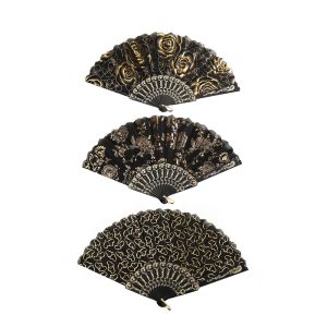 ACCESORIO ABANICO BLACK GOLD 55012