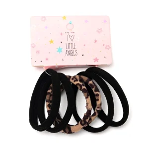 COLITAS PELO ANIMAL PRINT Y NEGRAS 6 UNIDADES LITTLE ANGEL PL-1615-07