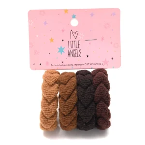 BLISTER GOMITAS DE PELO MARRON LITTLE ANGEL 4 UNIDADES PL-1622-15