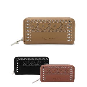 BILLETERAS PARA MUJER DE LA MARCA SQUASH LARGA ESTILO FICHERO CON TACHAS 290003