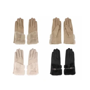 34UO8353 GUANTES MUJER GAMUZA Y PIEL LA CHAPELLE