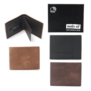 BILLETERAS PARA HOMBRES POR MAYOR CON PROTECCION RFID MOTOR OIL 100400