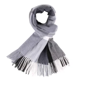 VENTA MAYORISTA DE PASHMINAS DE LANILLA A CUADROS CON FLECOS DE LA MARCA LA CHAPELLE 34UO8005