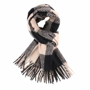 VENTA POR MAYOR DE PASHMINAS DE LANILLA A CUADROS CON FLECOS LA CHAPELLE 34UO8035