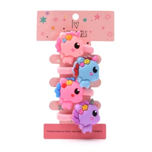 COLITAS PELO UNICORNIO 4 UNIDADES LITTLE ANGEL PL-1579-17